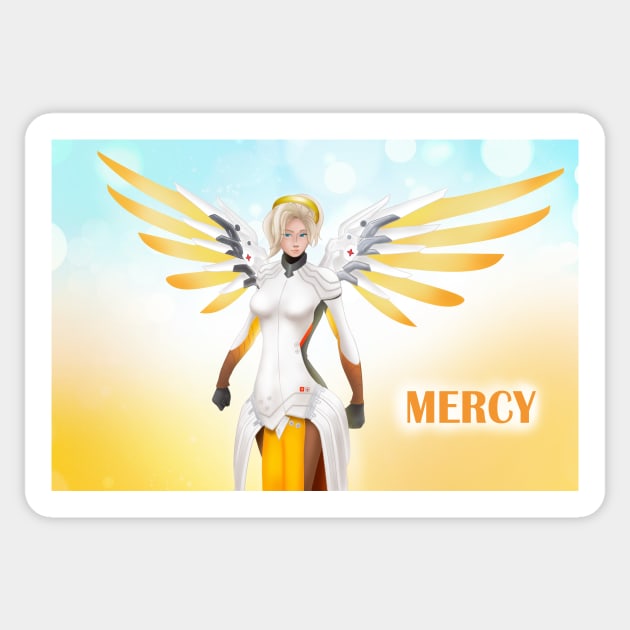 Mercy from Overwatch Sticker by LeslieC